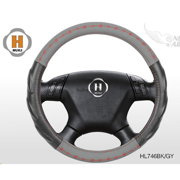 Economical Universial PU Car Steering Wheel Cover With Black And Gray